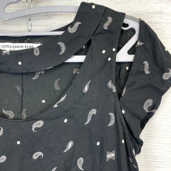 Something Else by Natalie Wood Black Paisley Cutout Mini Dress US 2 - Picture 4 of 9